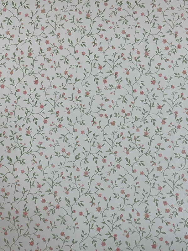 Tapet, rosa blommor