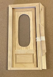 Dörr med fönster, omålad, ca 87 x 183 mm