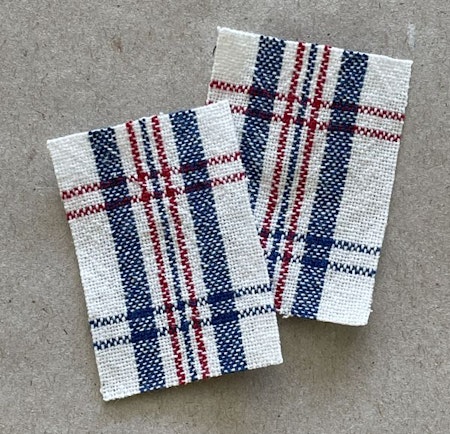 Handdukar, vit/röd/blå, 2 st