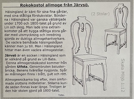 Rokokostol från Järvsö, byggsats, 2 stolar