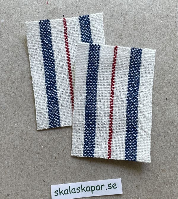 Handdukar, vit/röd/blå-rand, 2 st