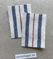 Handdukar, vit/röd/blå-rand, 2 st
