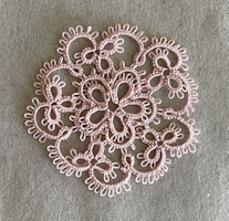 Ljusrosa duk, Karin, frivolitetsarbete, (nr12)