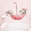 Barnerom wallstickers kaniner i rosa paraply