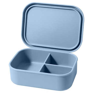 Matboks i silikon med 3 rom - Blå