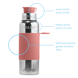 Pura kiki ISOLERT sportsflaske 650ml - Rose