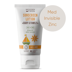 Wooden Spoon Organic Sunscreen Lotion Baby & Family SPF 30 – invisible zinc – 150 m