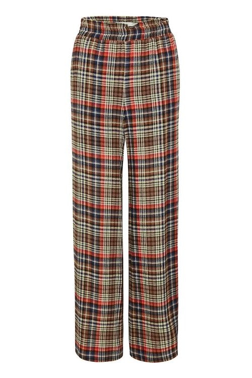 LeiGZ Pants Brown/Orange Check Gestuz