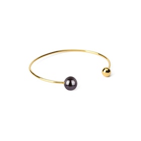 Pearly Double Bangle Gold Black Syster P