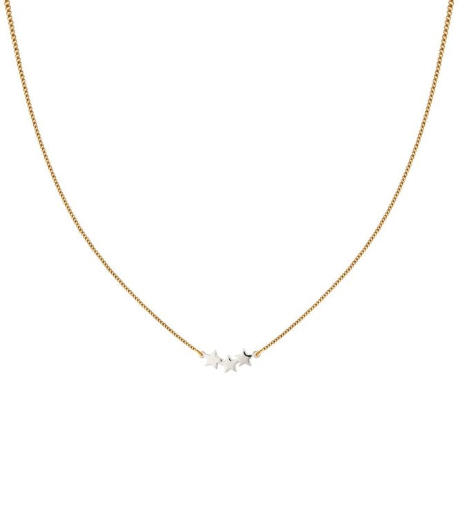 Snap Necklace Triple Star Plain Gold Syster P