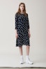 Marceau Georgette Dress Navy/White Ganni