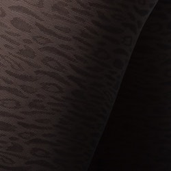 Emma Leopard Black Swedish Stockings