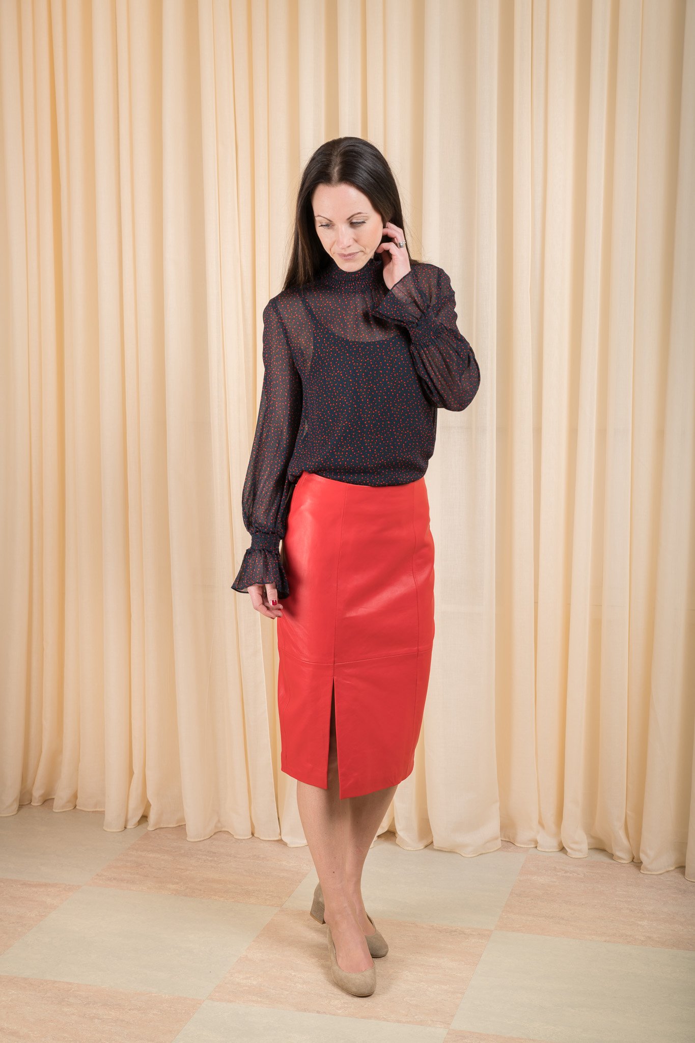 Beate Leather Skirt Red Just Female