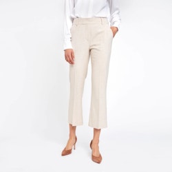 Clara Crop 396 Light Khaki Melange Trousers Five Units