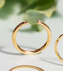 Tiny Open Sparkle Ring Guld Syster P