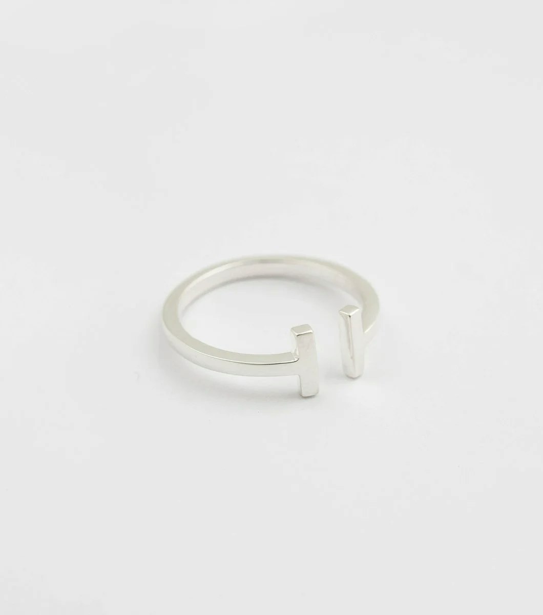 Strict Plain Bar Ring Silver Syster P