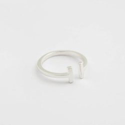 Strict Plain Bar Ring Silver Syster P