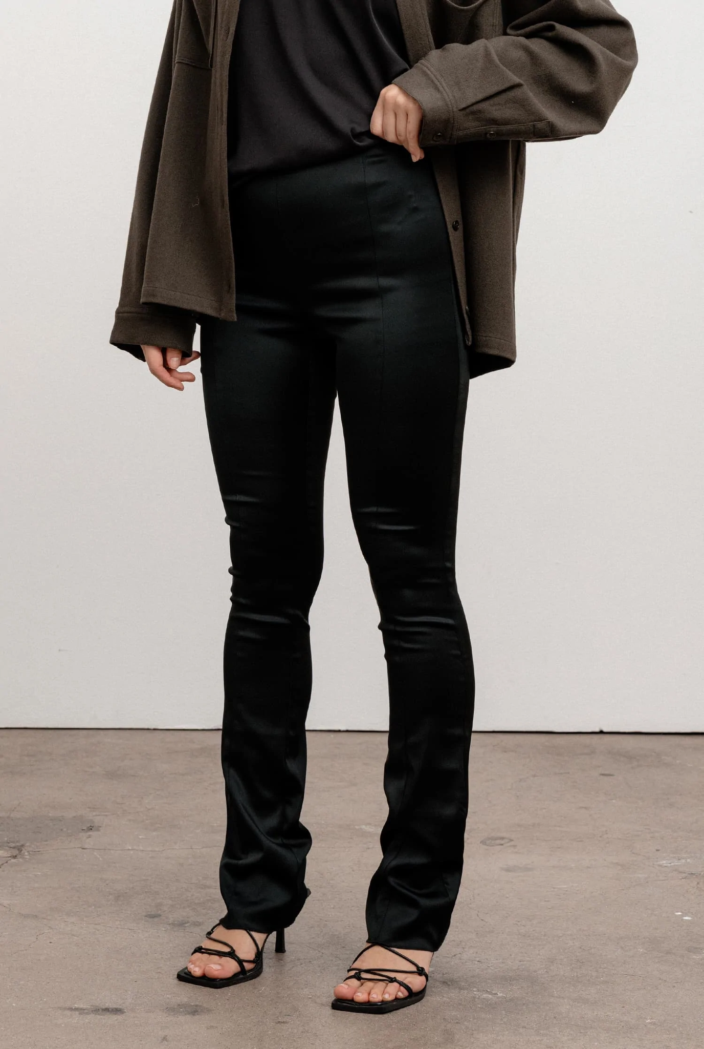 Erin Satin Trousers Black Ahlvar Gallery