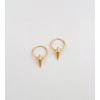 Harvey Single Spike Small Hoops Gold Syster P