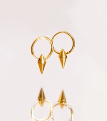 Harvey Single Spike Small Hoops Gold Syster P