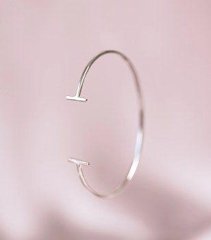 Strict Plain Bangle Bars Silver Syster P