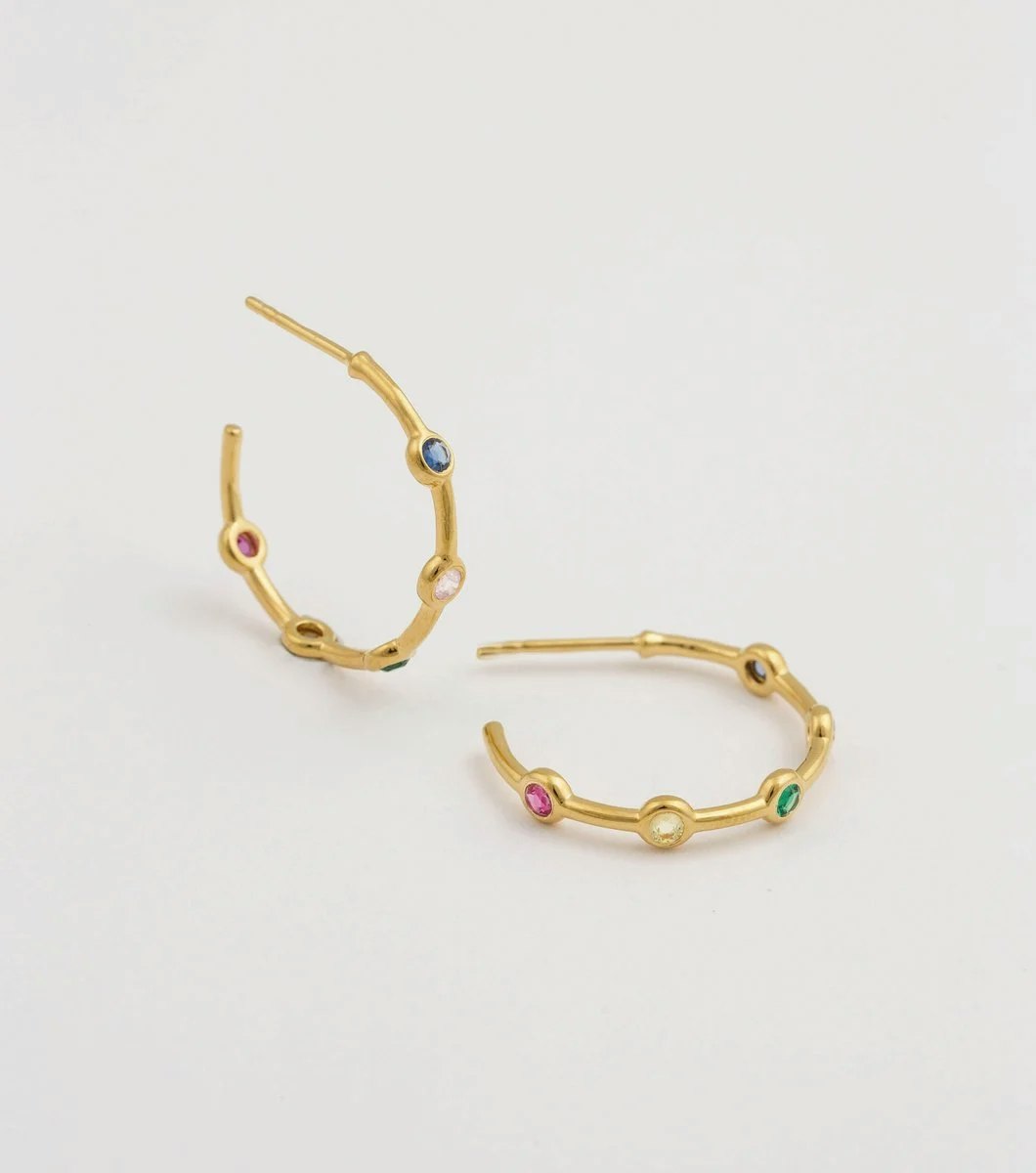 Treasure Shimmer Hoops Guld Multi Syster P