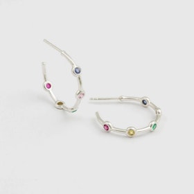Treasure Shimmer Hoops Guld White Topaz Syster P