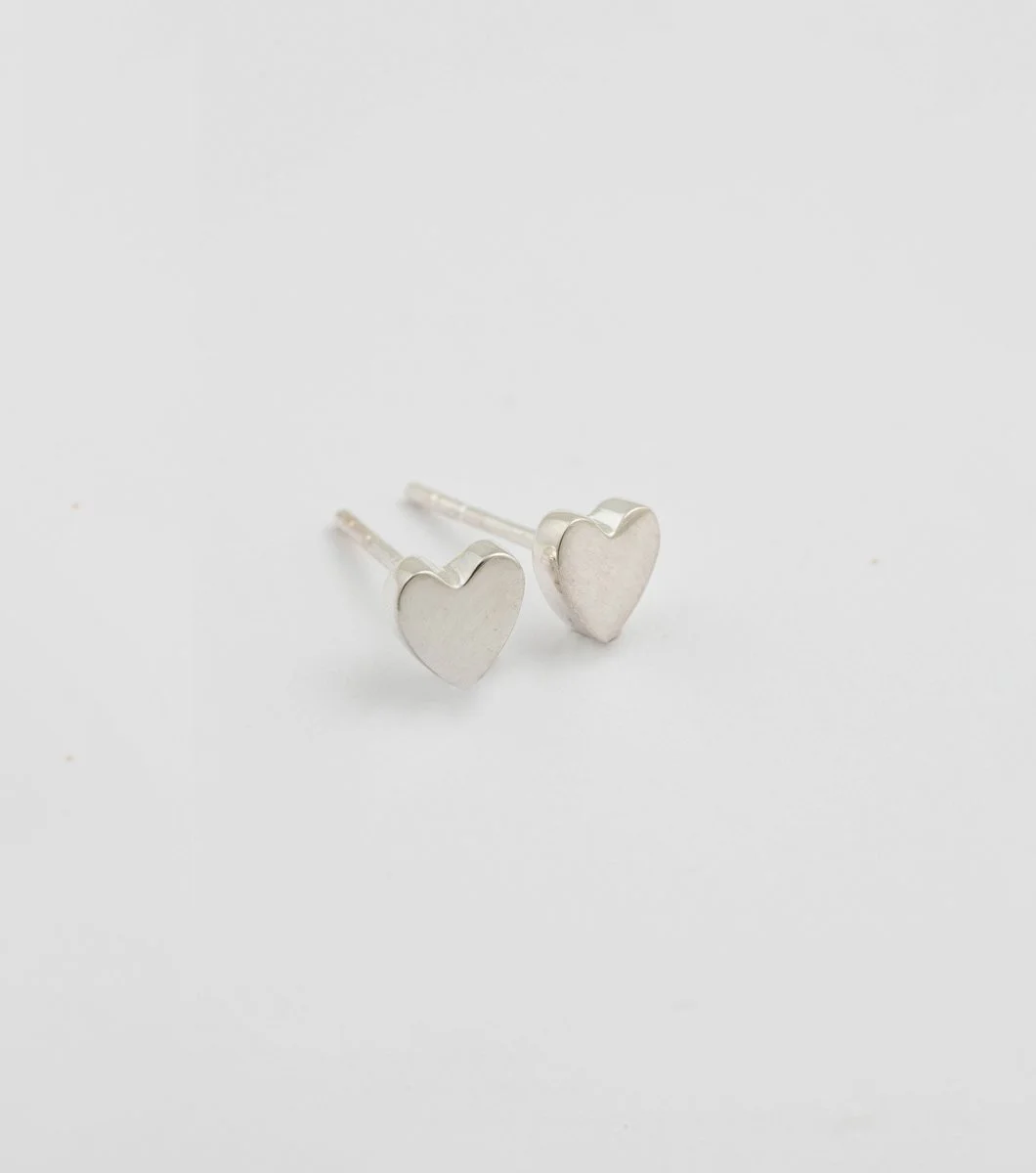 Sparkle Heart Earrings Silver Syster P