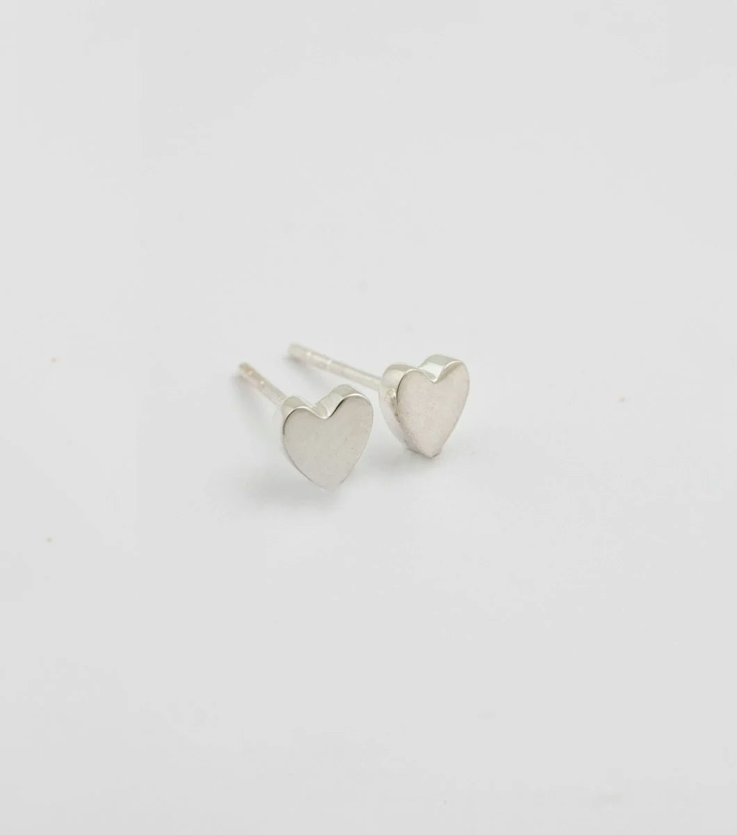 Sparkle Heart Earrings Silver Syster P