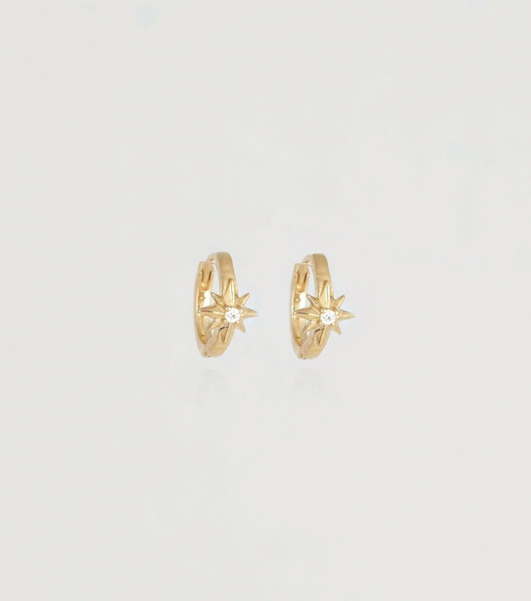 North Star Hoop Earrings Gold Syster P