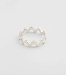 Strict Plain Zigzag Ring Silver Syster P