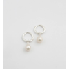 Treasure Pearl Hoops Silver Syster P