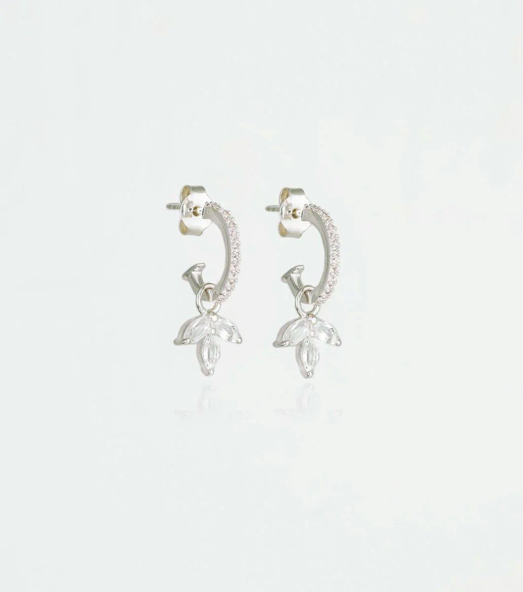 Miss Diamond Earring Silver White Topaz Syster P