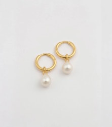 Treasure Pearl Hoops Gold Syster P