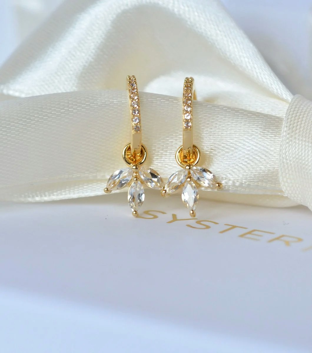 Miss Diamond Earring Gold White Topaz Syster P