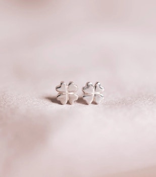 Sparkle Clover Earrings Silver Syster P