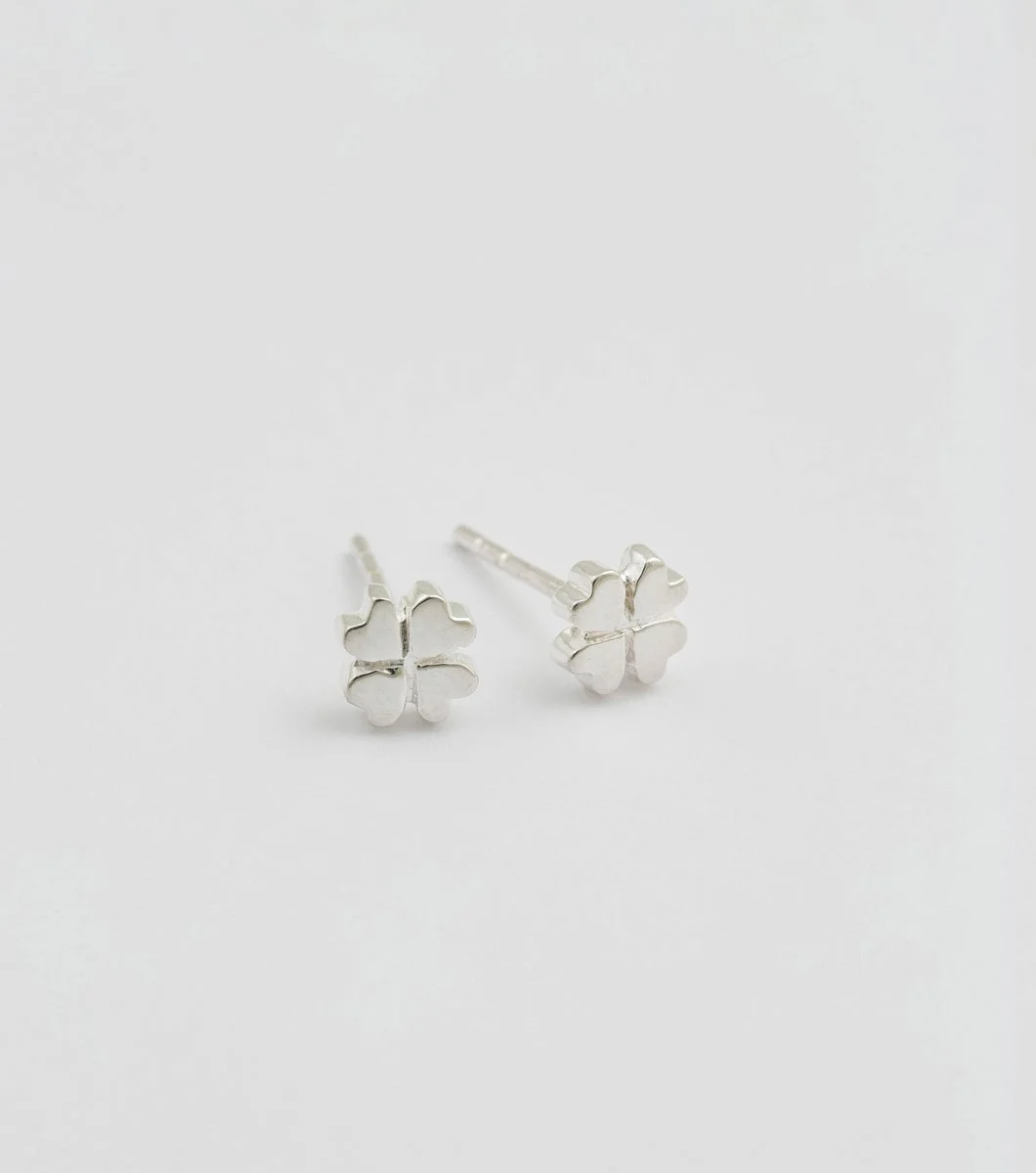 Sparkle Clover Earrings Silver Syster P