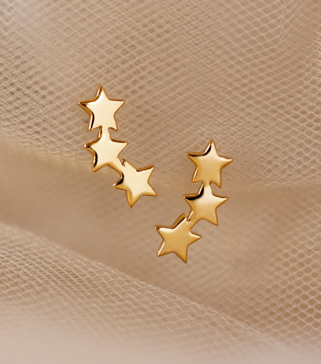Snap Earrings Triple Star Gold Syster P