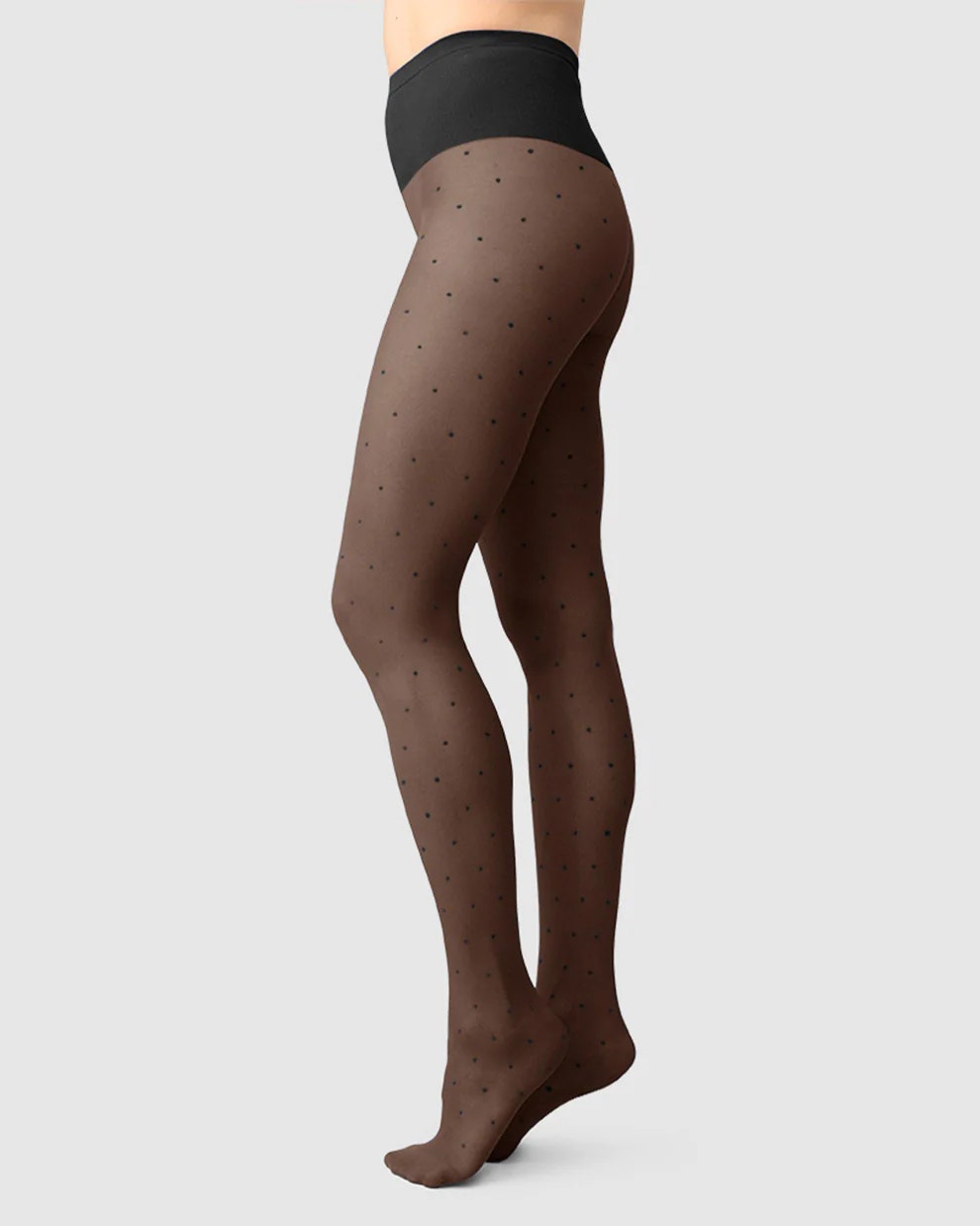 Doris Dots Tights Black Swedish Stockings
