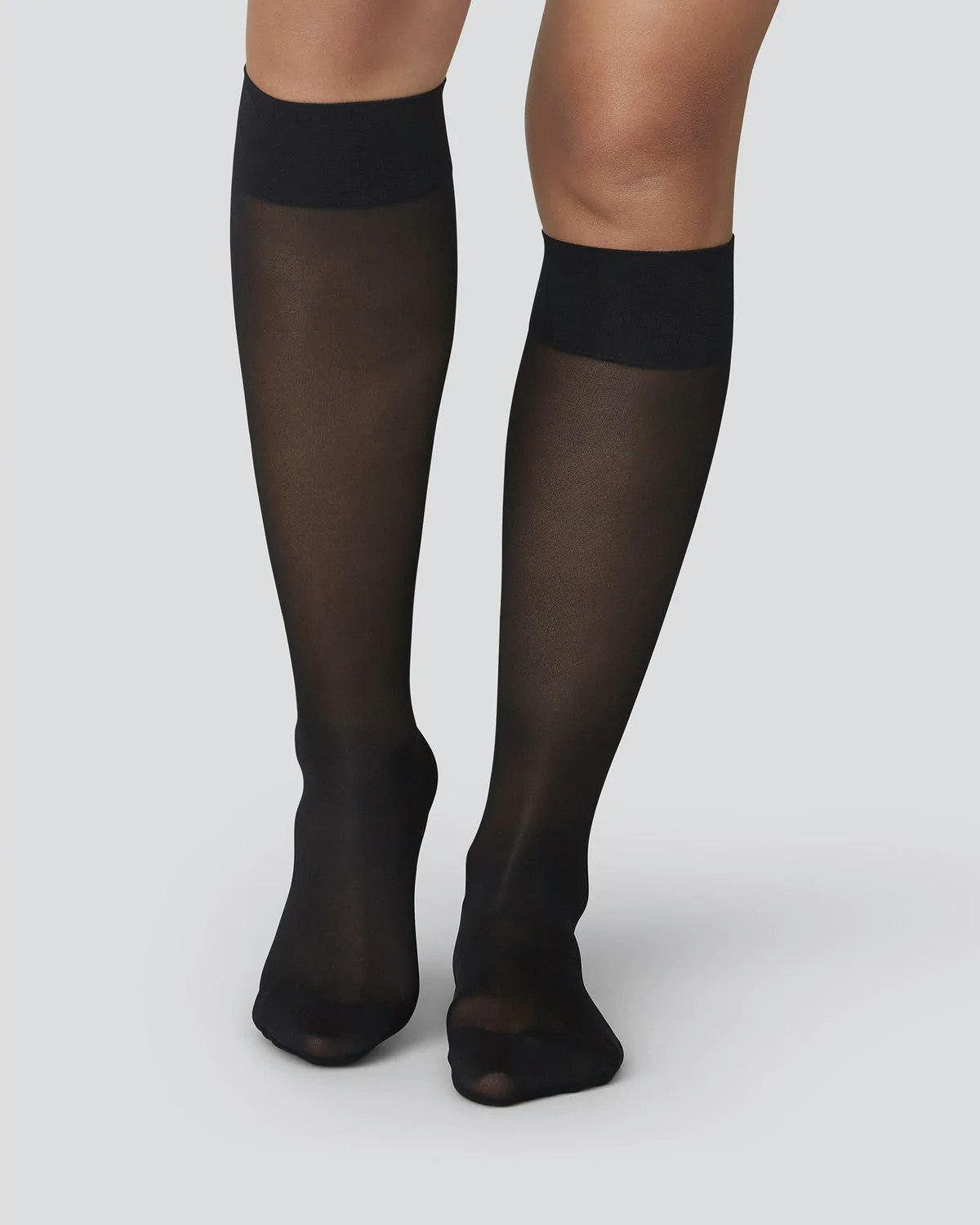 Bea Support Knee Highs Black Swedish Stockings