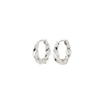 Taffy Medium Swirl Hoop Earrings Silver Pilgrim