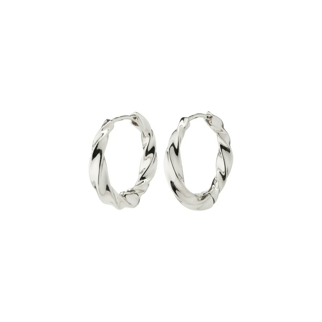 Taffy Large Swirl Hoop Earrings Silver Pilgrim