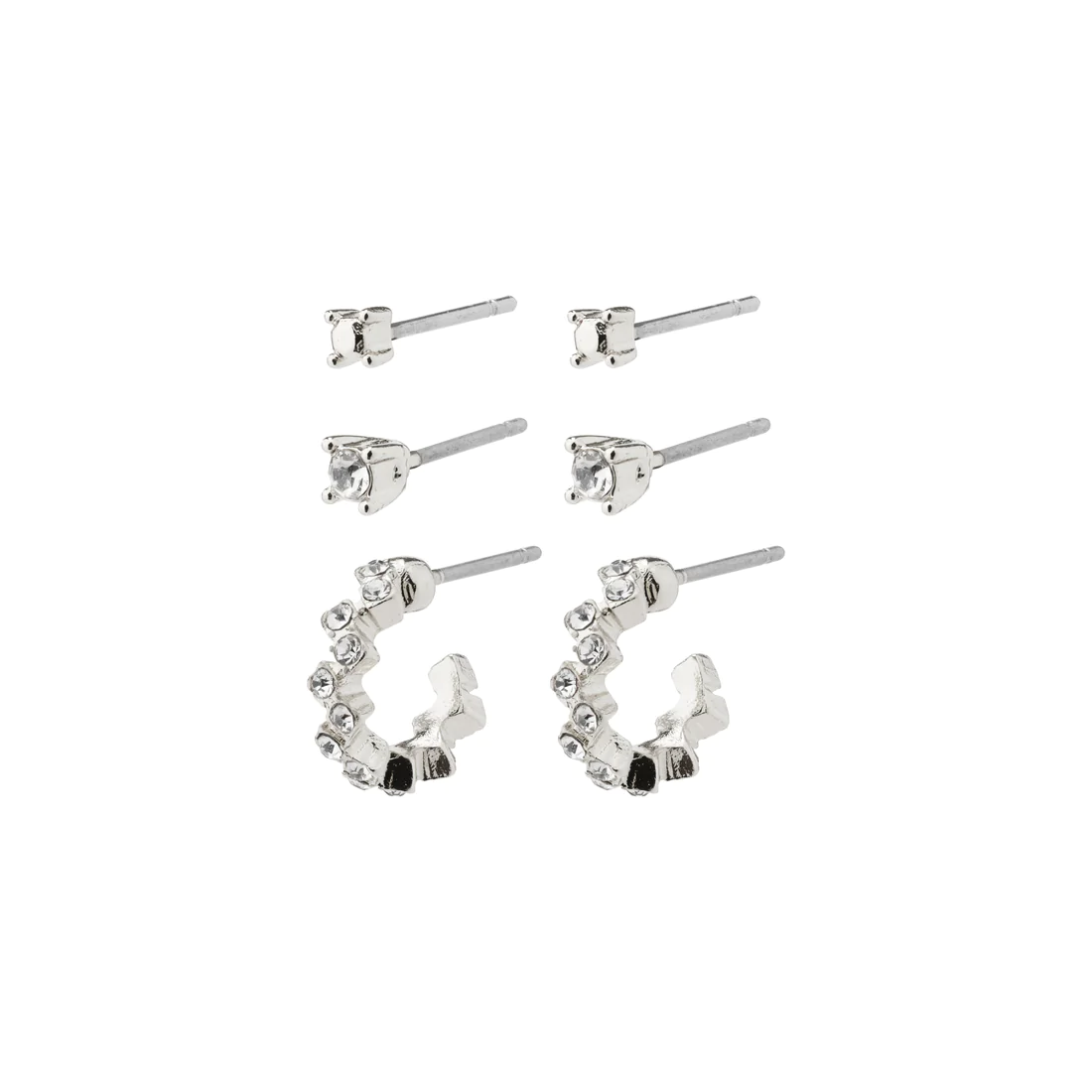 Marie Giftset Crystal Earrings Silver Pilgrim