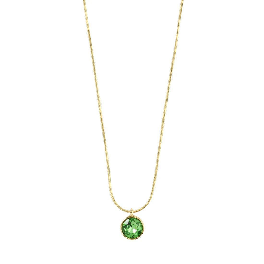 Callie Crystal Pendant Necklace Green/Gold Pilgrim