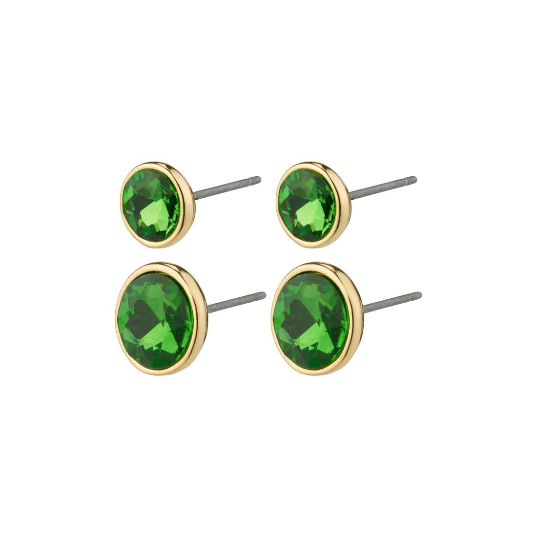 Callie Crystal Earrings Green/Gold Pilgrim