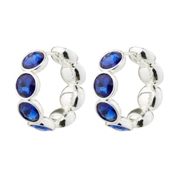 Callie Crystal Hoops Blue/Silver Pilgrim