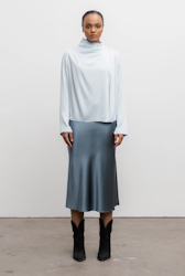 Noe Silk Blouse Light Blue Ahlvar Gallery