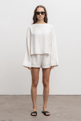 Noma Linen Shorts Off-White Ahlvar Gallery