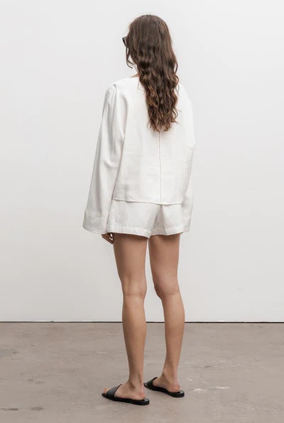 Noma Linen Shorts Off-White Ahlvar Gallery