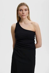 DrewGZ One Shoulder Top Black Gestuz